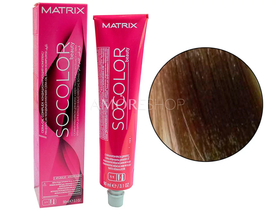Matrix, Крем-краска для волос Socolor 8AV светлый блондин пепельно-перламутровый, 90 мл
