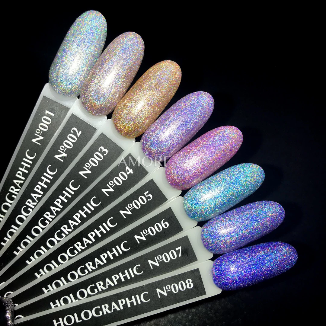 Gel polish Komilfo Glow Attack 004 (metallic-holographic), 8 ml