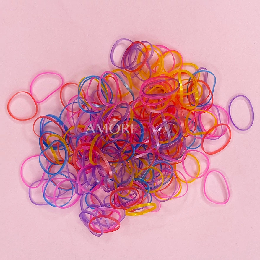Silicone rubber bands for hair small (multi-colored No. 2)  cm, 160 pcs  / unit buy in Amoreshop | AmoreShop - 2023