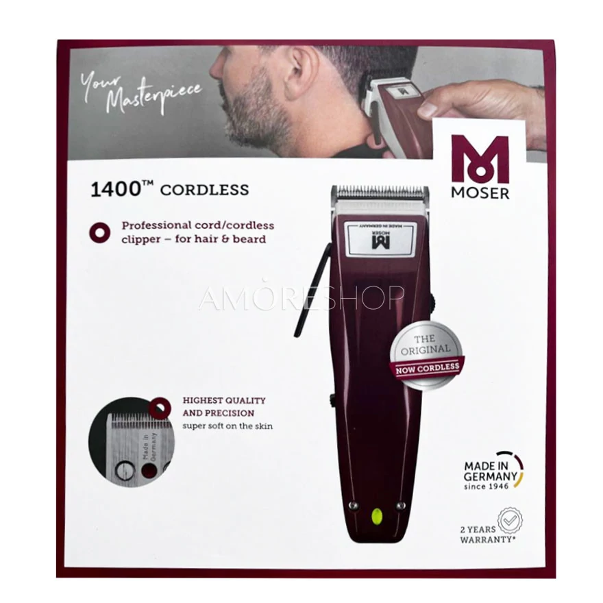 Moser 1400-0050 Hair Beard Trimmer Shaver + 4 Combs