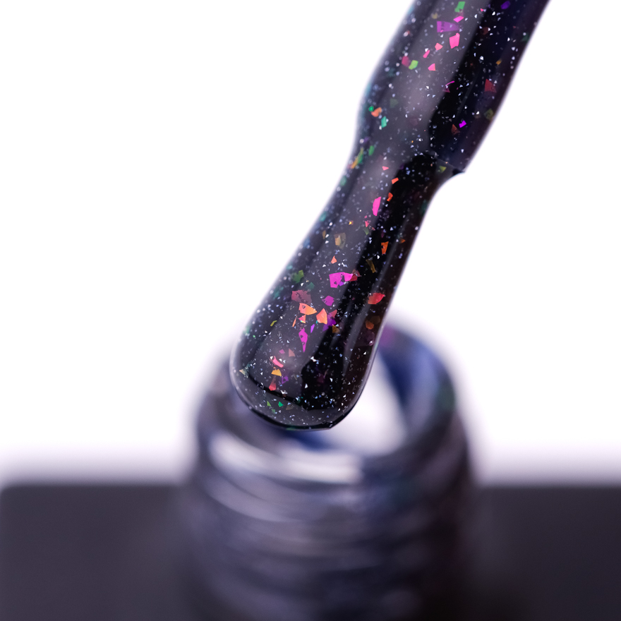 Nails Of The Day Base Reflective No. 03 (navy blue with purple and pink shimmer, reflective), 10 ml