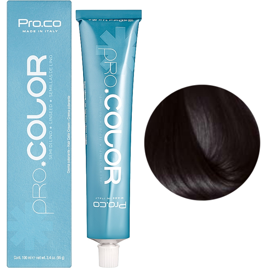 PRO.COLOR Фарба для волосся 1/0 чорна, 100 мл