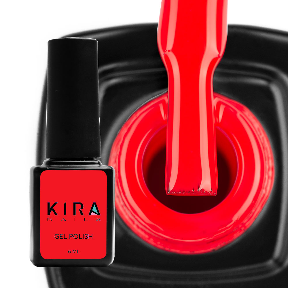 Гель-лак Kira Nails №178 (яскравий рожево-червоний, емаль), 6 мл