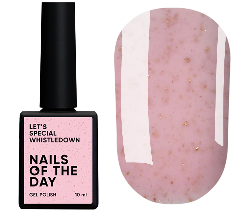 Nails Of The Day Гель-лак Let's special Whistledown (рожевий із золотою поталлю), 10 мл