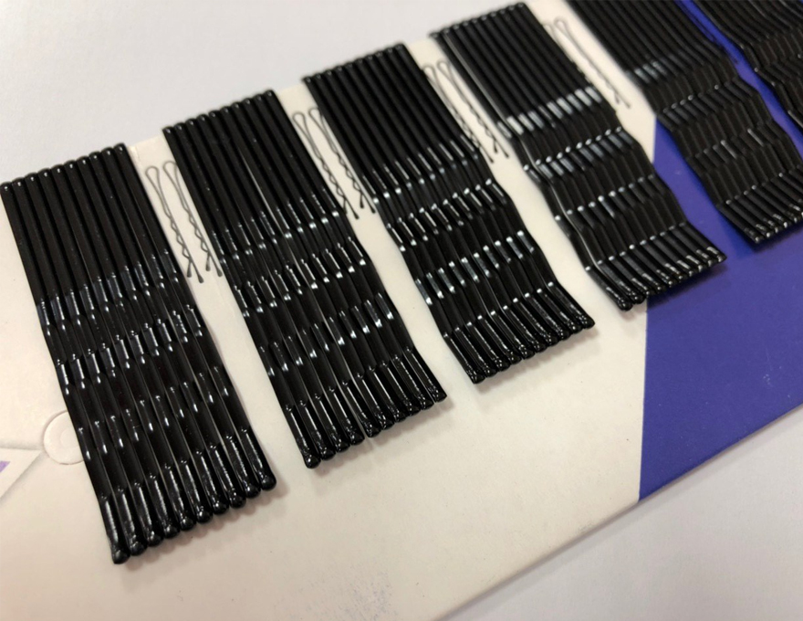 JZA invisible black 6 cm wavy (100 pcs)