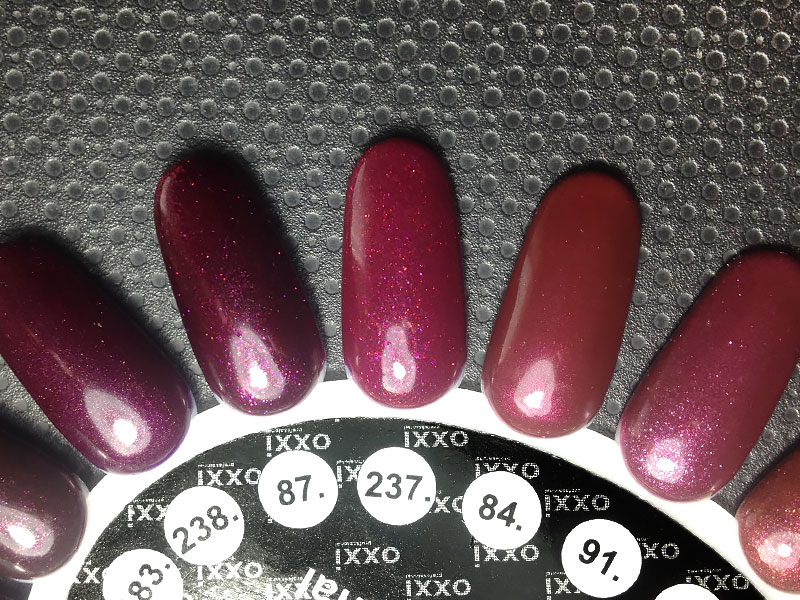 OXXI Gel nail polish No. 237 (wine, micro-shine), 10 ml