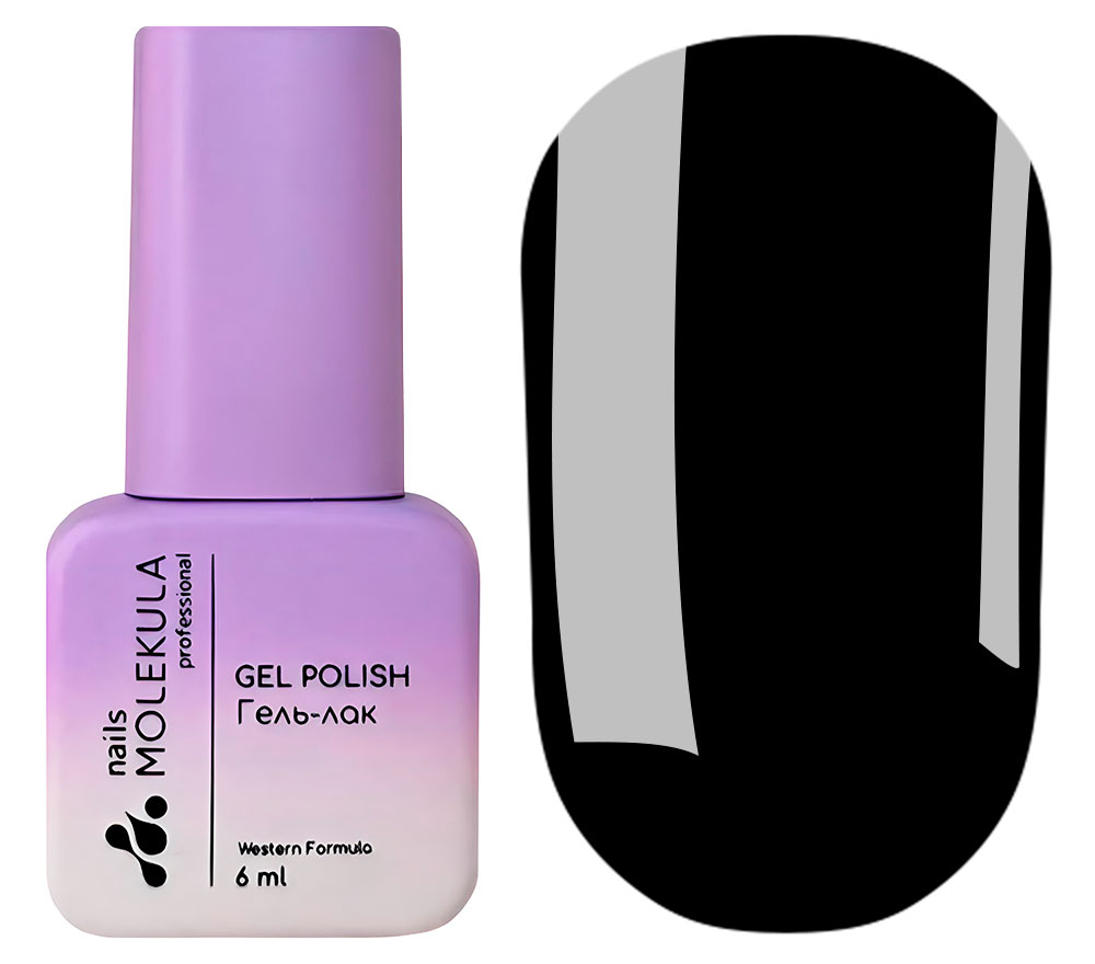 Molekula gel varnish No. 002 (black, enamel), 6 ml