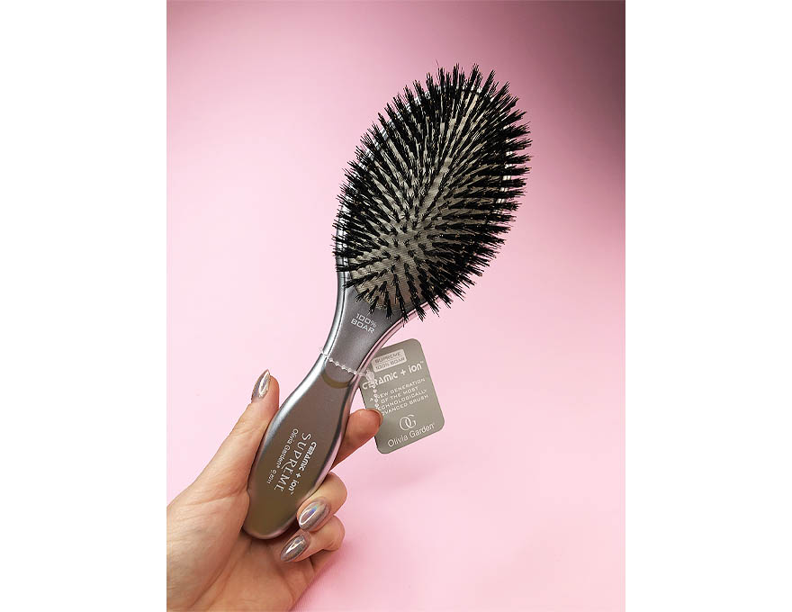 Olivia Garden SUPREME Hair Brush with Natural Bristles Ceramic + ion Boar