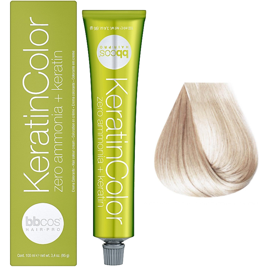 Bbcos Keratin Color Крем-фарба для волосся 11/02 блондин дуже світлий перлинний, 100 мл