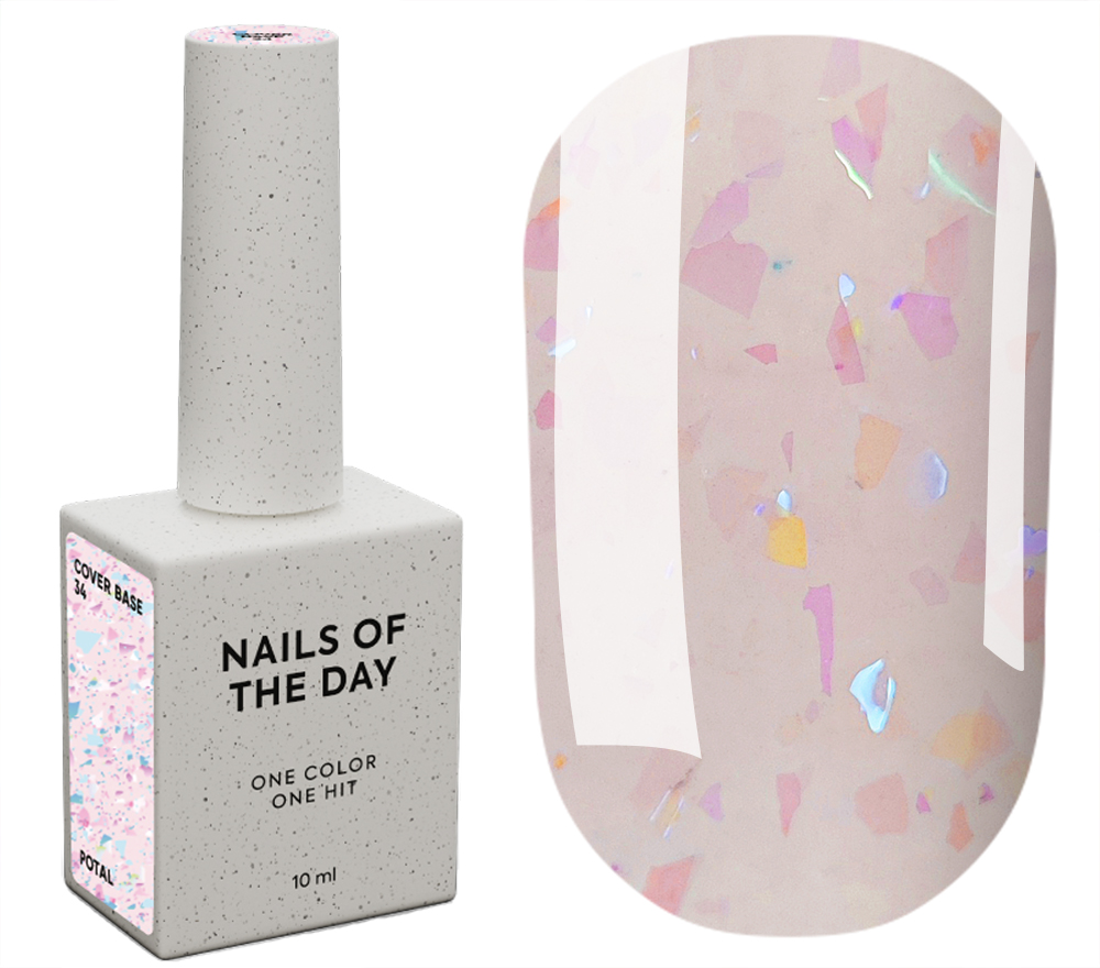 Nails Of The Day Cover base milk No. 05 (milk base with rye shimmer), 10 ml Nails Of The Day Cover base milk No. 05 (milk base with rye shimmer), 10 ml