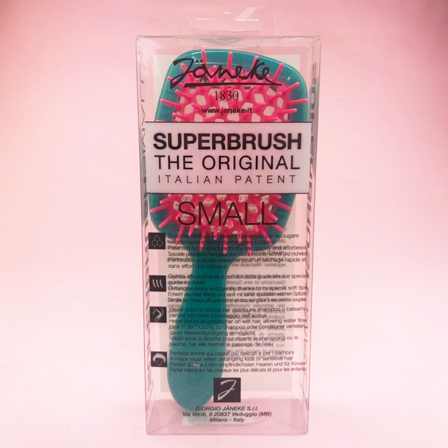 Janeke Superbrush Small Гребінець для волосся Бірюзовий з Рожевим