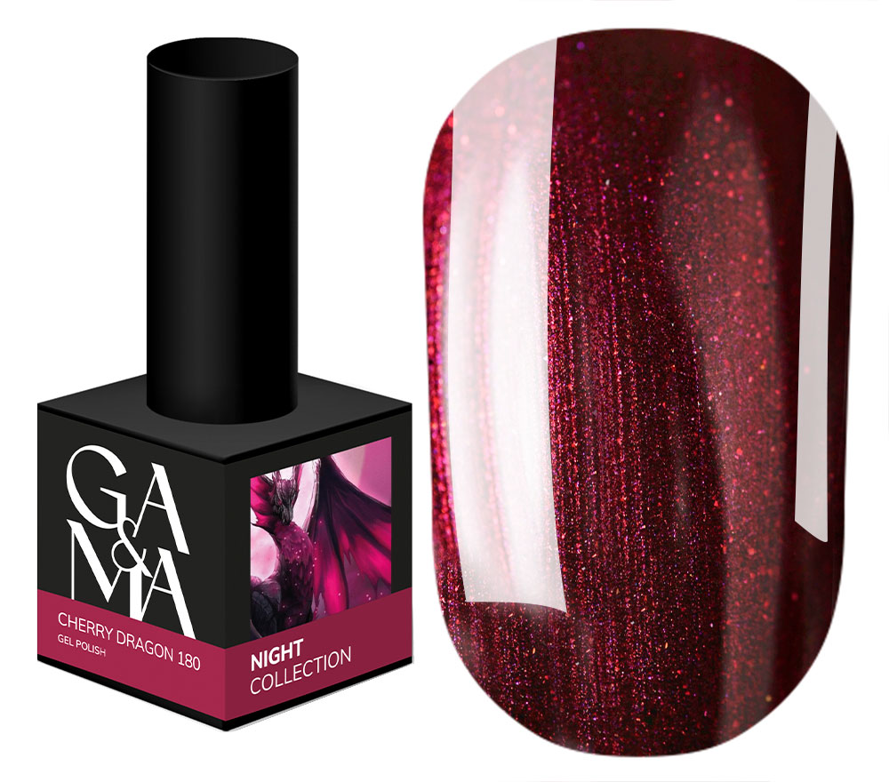 GA&MA Gel polish Night collection 180 Cherry dragon, 10 ml