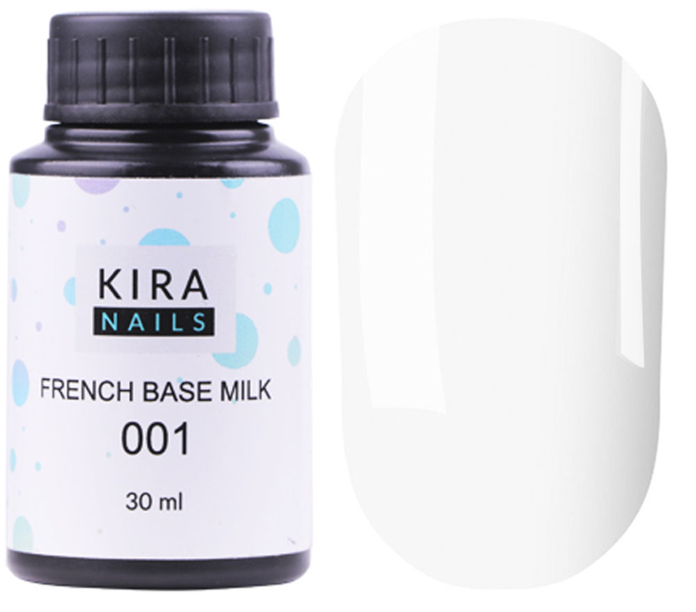 Kira Nails French Base Milk 001 (молочна), 30 мл Kira Nails French Base Milk 001 (молочна), 30 мл