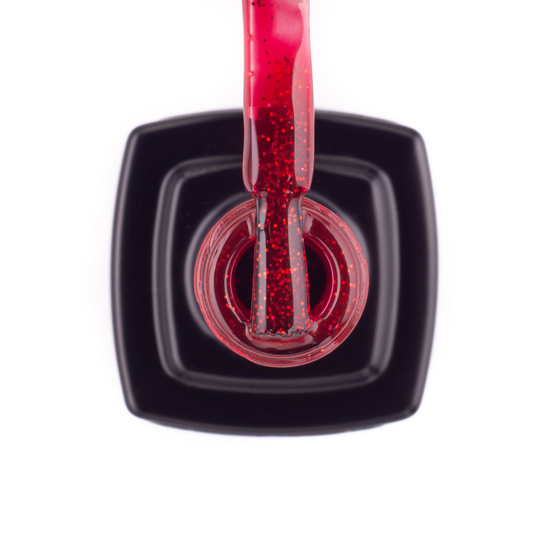 Kira Nails gel varnish No. 095 (intense red with micro-shine), 6 ml