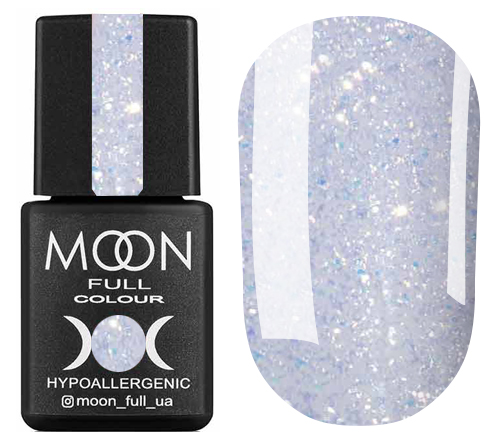MOON FULL Opal color Gel polish, №509, светло-сиреневый с разноцветным шиммером, 8 мл