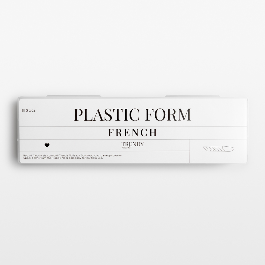 Trendy Nails Багаторазові Верхні форми Upper Plastic Form FRENCH, 150 шт
