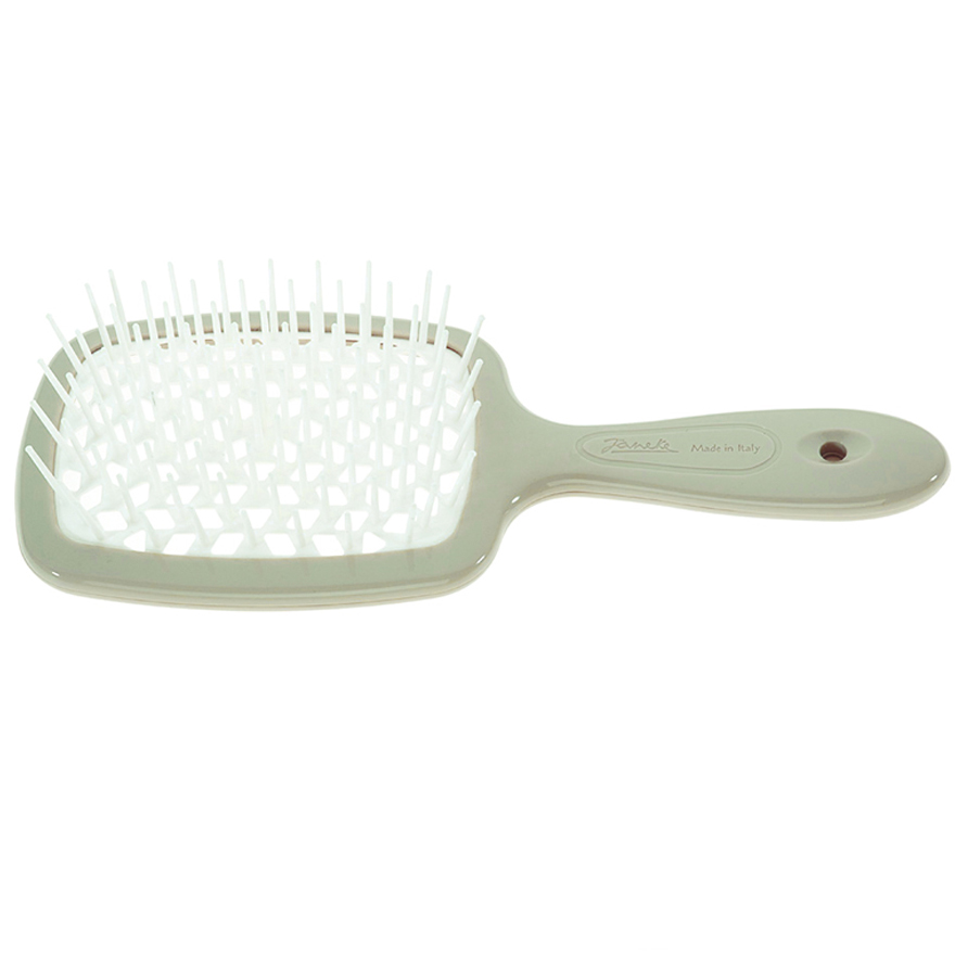 Janeke Superbrush Hair Comb Gray with White