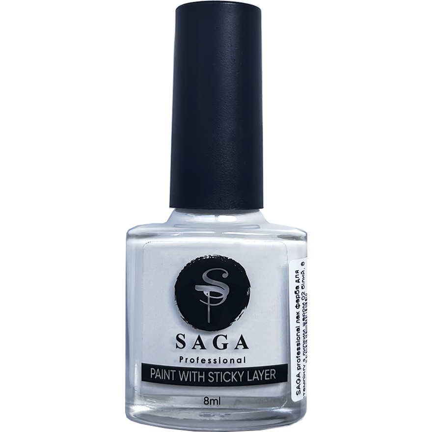 SAGA professional varnish for stamping with sticky layer 02 white, 8 ml