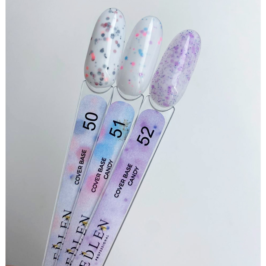 Edlen Cover base Candy 51 (milk with blue and pink flakes), 9 ml
