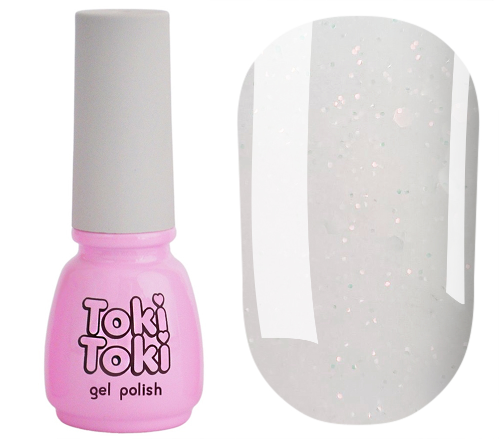 Toki Toki Gel nail polish Fairytale FT02 (milky beige with flakes and glitter), 5 ml Toki Toki Gel nail polish Fairytale FT02 (milky beige with flakes and glitter), 5 ml