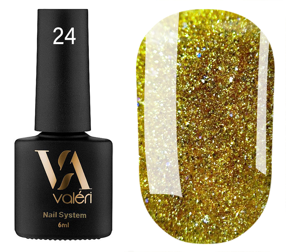 Valeri Gel polish for nails reflective Flash 24, 6 ml