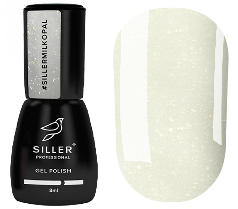 Siller Nail Base Cover Opal Milk (milky with micro glitter), 8 ml