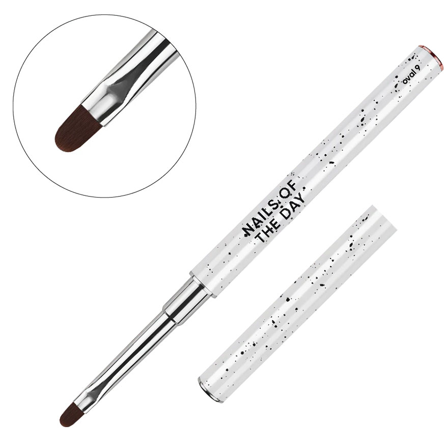 Nails Of The Day Пензлик для манікюру двосторонній Professional Brush 2-in-1: Liner & Oval, 11 мм