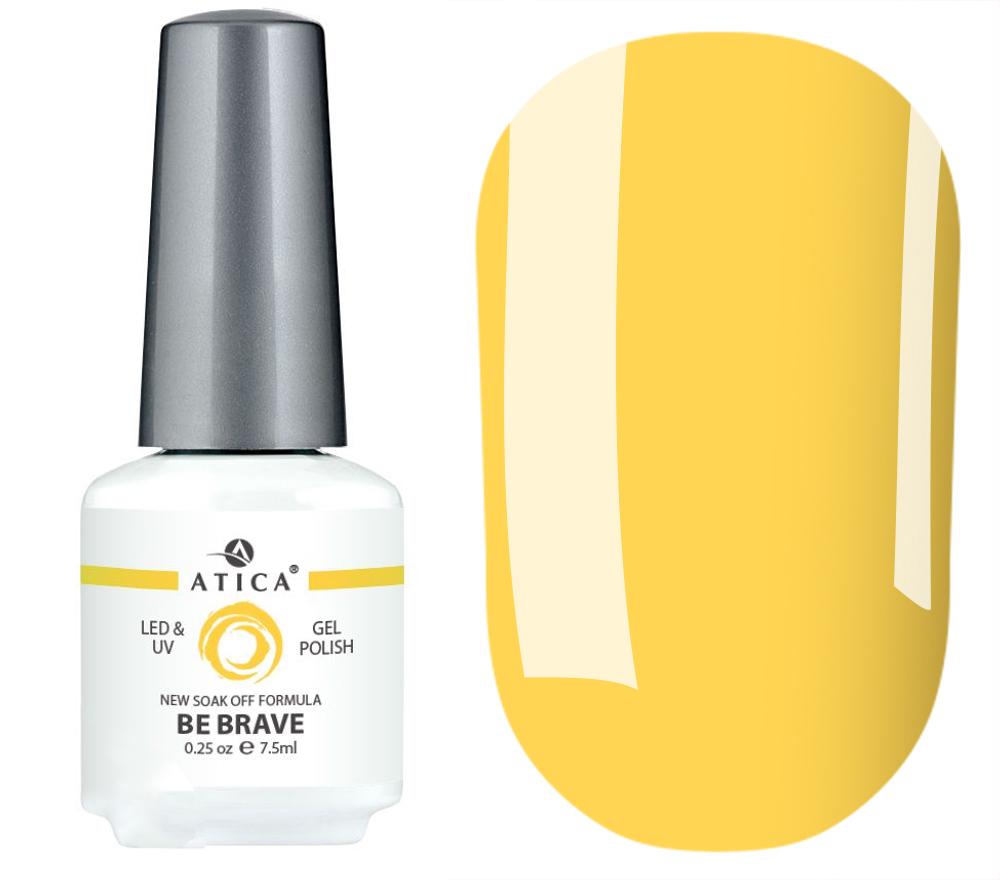 Gel Polish Atica GPM 254 Be Brave (yellow, enamel), 7.5 ml