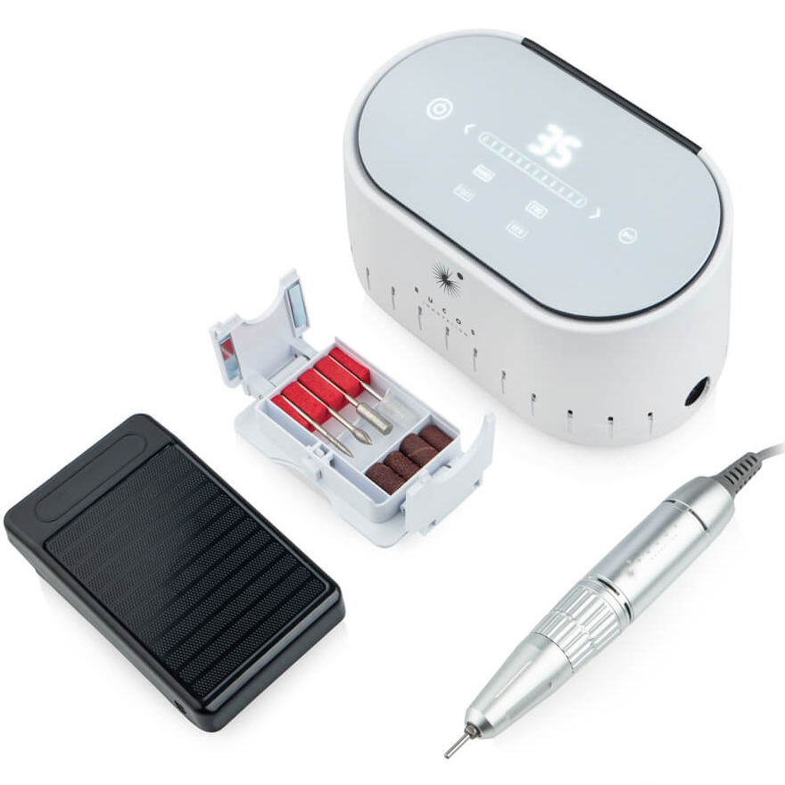 BUCOS Машинка для манікюру та педикюру Nail Drill X3 PRO WHITE PEARL (65W/35000 об.), (гарантія 12 місяців)