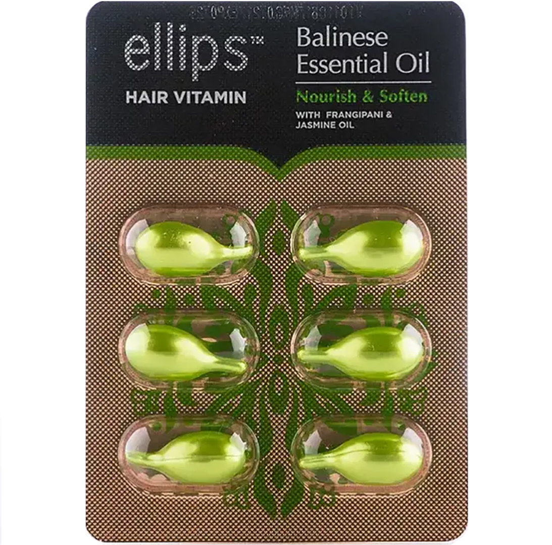 Ellips Hair Vitamin Витамины для волос "Питание и смягчение Бали" с маслом плюмерии и маслом жасмина, 6*1 мл