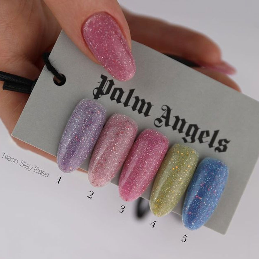 Trendy Nails Neon Siiay Base №03 (bright pink with sparkles, reflective), 8 ml
