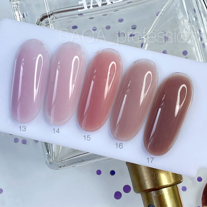 SAGA professional LIQUID GEL 15 (бежево-розовый), 15 мл