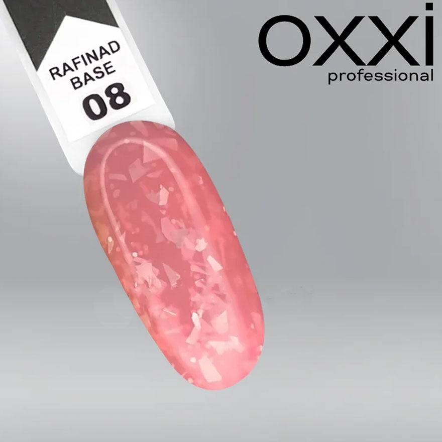 OXXI RAFINAD Base No. 08 - camouflage base with gold leaf (pink-coral), 10 ml