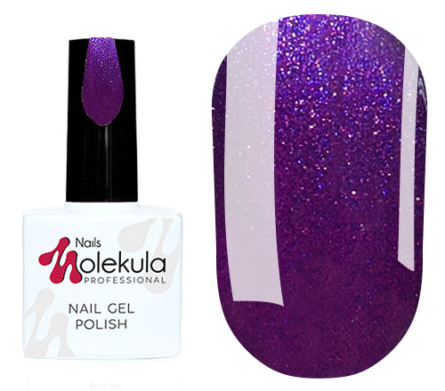 Molekula gel varnish No. 130 (purple with sparkles), 11 ml