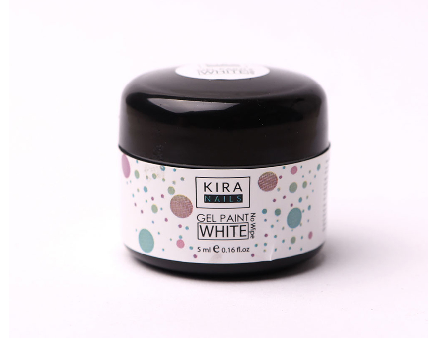 Гель-краска Kira Nails No Wipe, White, 5 мл