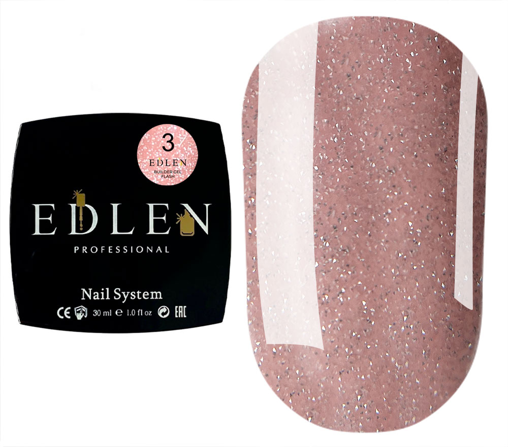 Edlen Nail gel Builder gel Flash 03 (beige, reflective), 30 ml