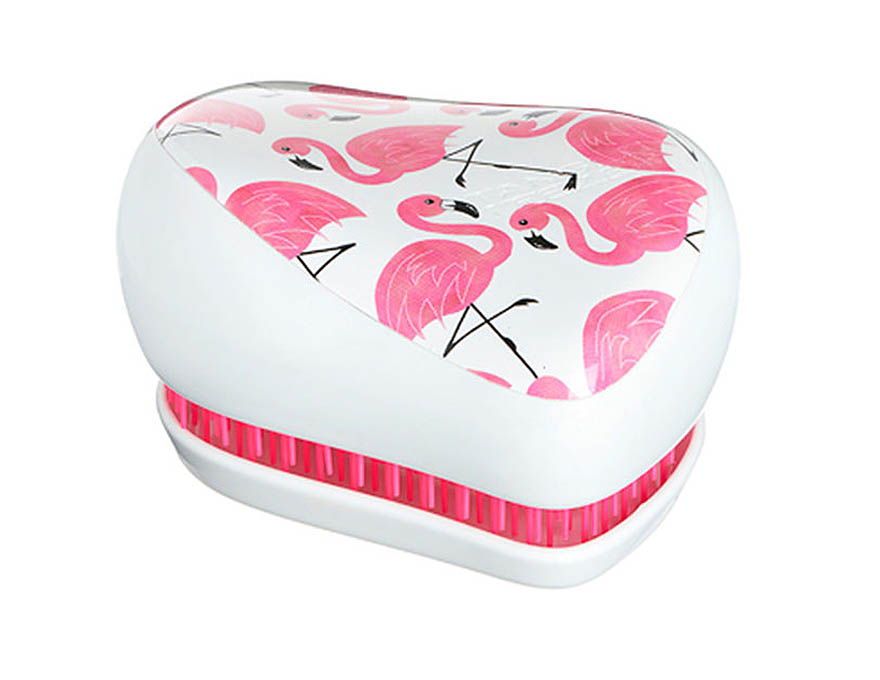 Comb Tangle Teezer Compact Flamingo Skinny Dip White