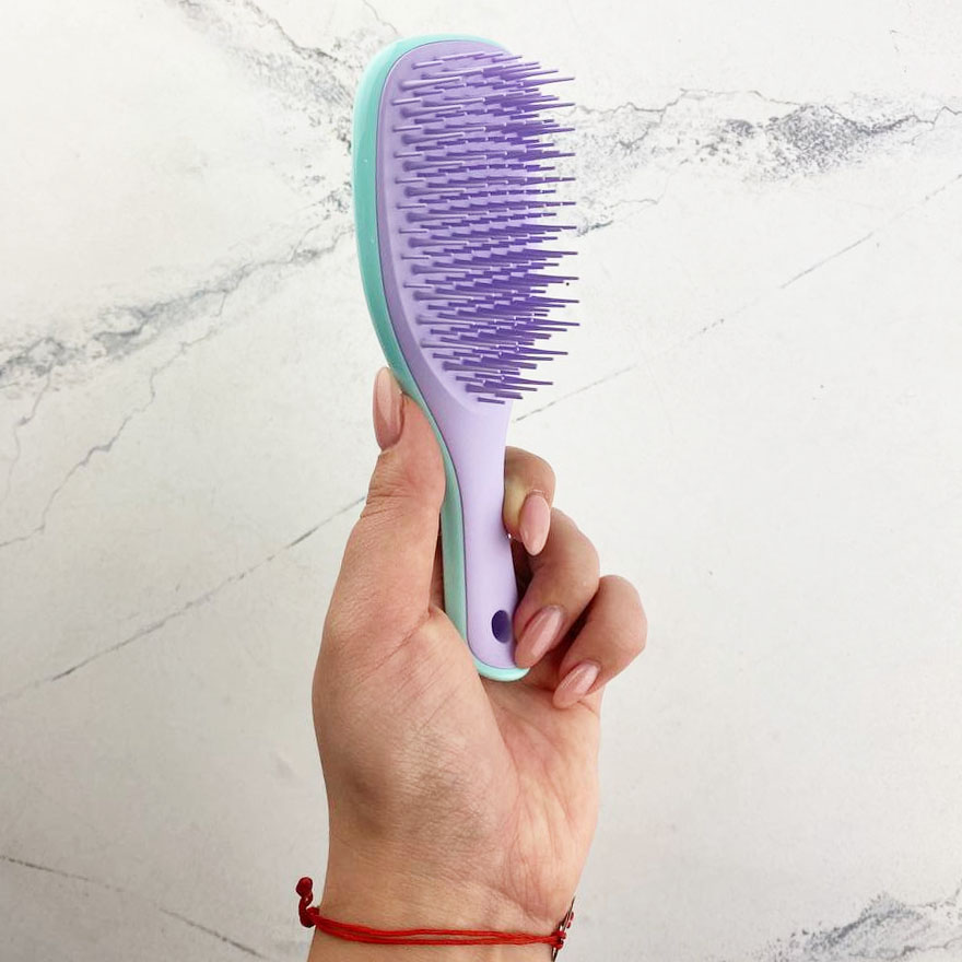 Tangle Teezer Hair Brush The Wet Detangler Mini Wisteria Leaf
