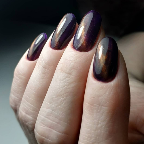 Gel Polish Komilfo Fantasy Cat's Eye 108 (golden purple, magnetic), 8 ml.