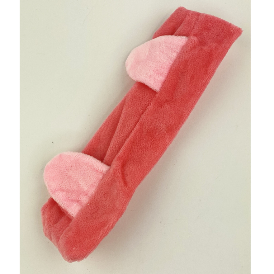 Cosmetology hair band with ears, coral