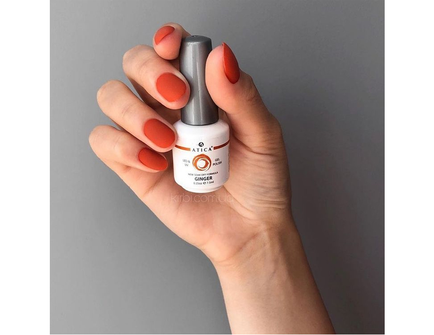 Atica Ginger GPM155 gel varnish (brick orange, enamel), 7.5 ml