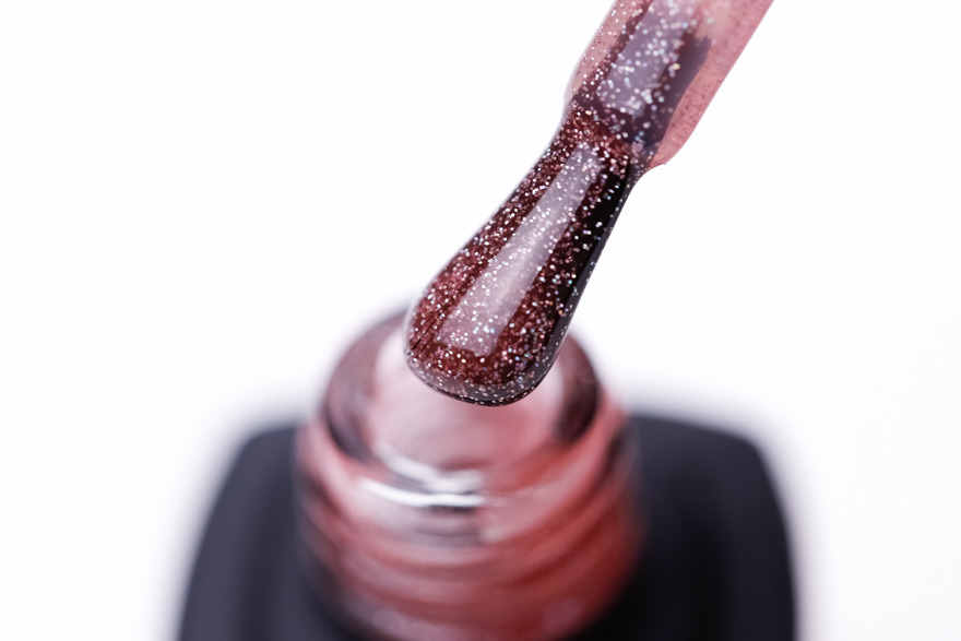 MOON FULL color Gel polish No. 307 gel-varnish (translucent peach with multi-colored shimmer), 8 ml
