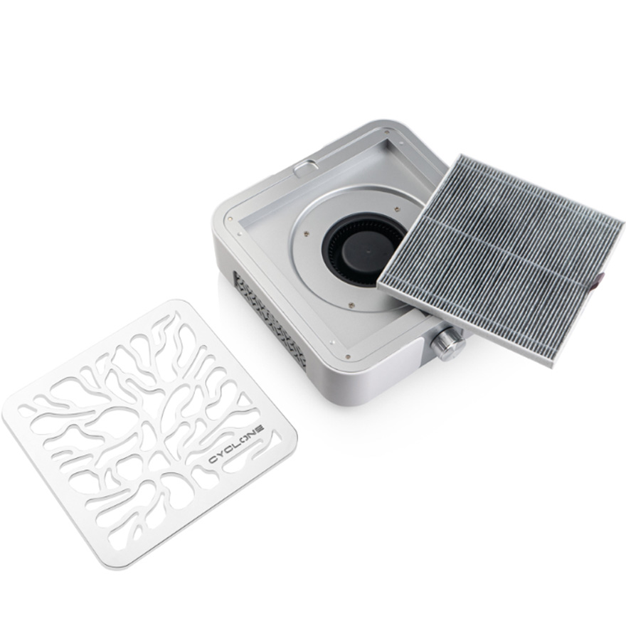 BUCOS Витяжка для манікюру та педикюру CYCLONE X3 SILVER на 72W (гарантія 24 місяці)