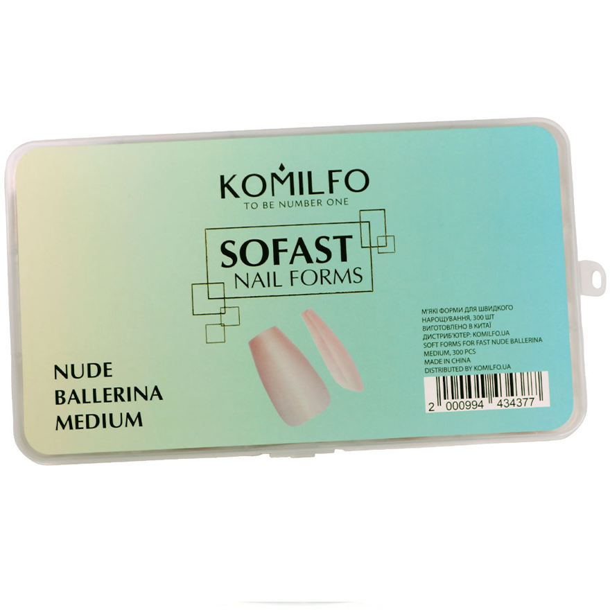 Komilfo SoFast Nail Froms Nude Ballerina Medium - gel forms for extension, 300 pcs