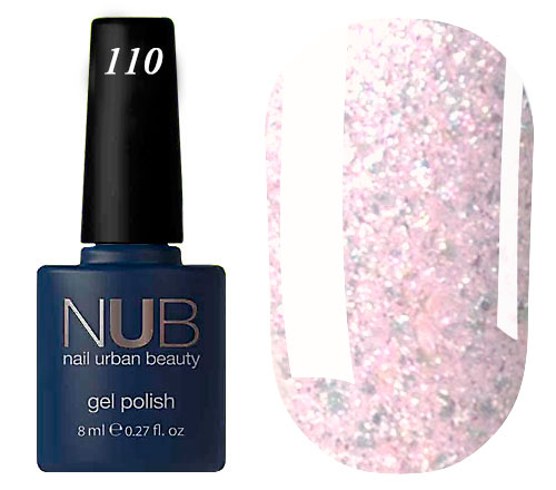 Гель-лак NUB 110 Pegasus (бледно-сиреневый с блестками), 8 мл