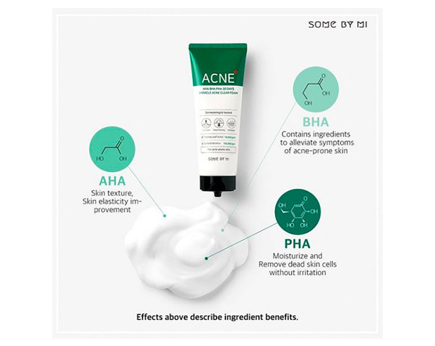 Some By Mi AHA-BHA-PHA 30 Days Miracle Acne Clear Foam Очищаюча піна для вмивання, 100 мл