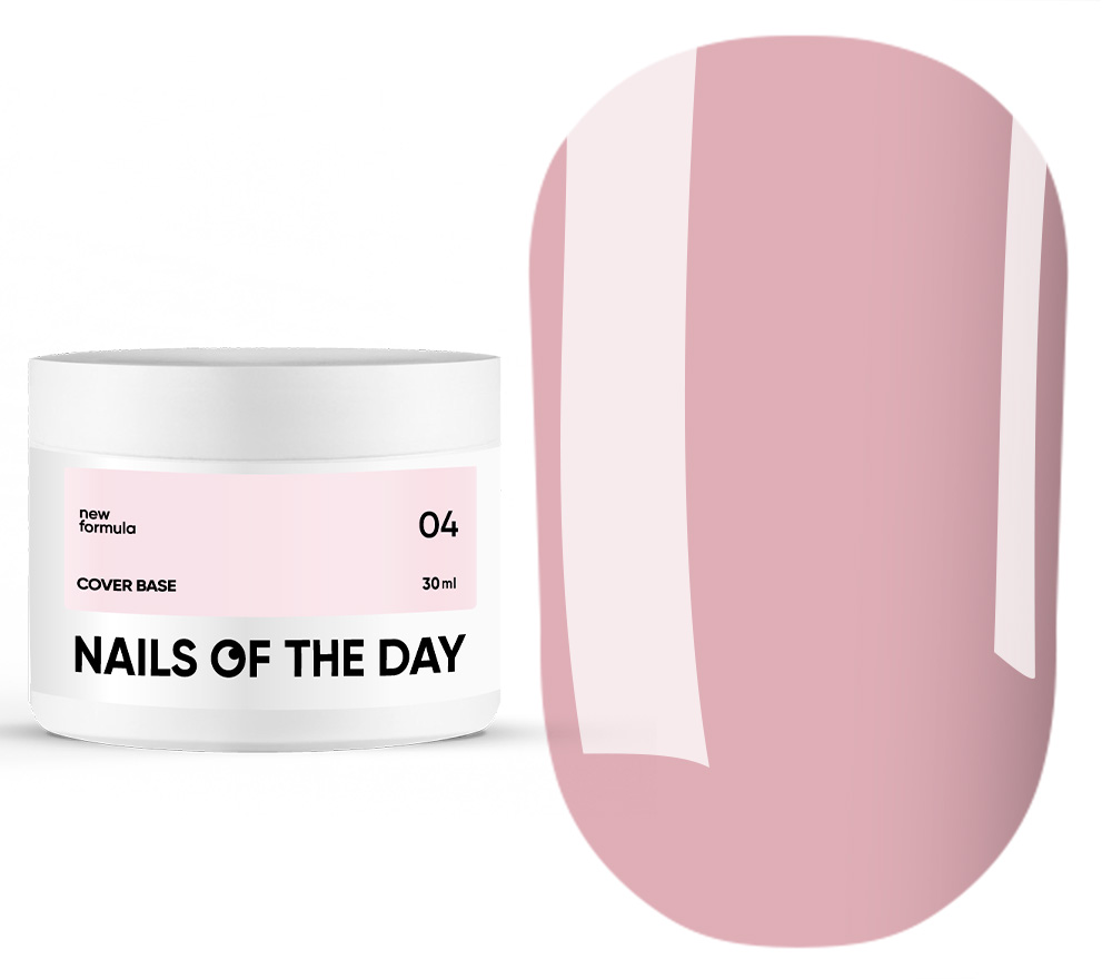 Nails Of The Day Cover base No. 04 (translucent powdery pink), 30 ml Nails Of The Day Cover base No. 04 (translucent powdery pink), 30 ml