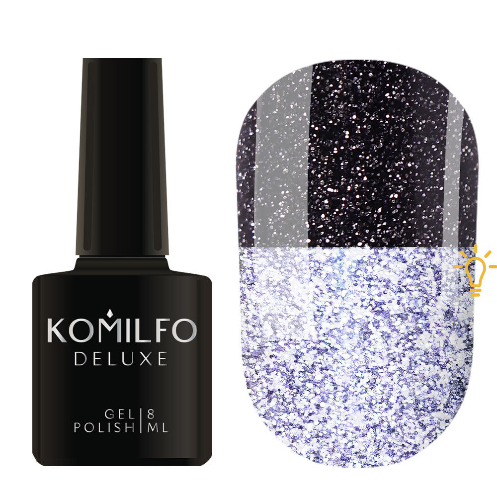 Komilfo Luminous Collection L006 (темний баклажаново-чорний, світловідбиваючий), 8 мл Komilfo Luminous Collection L006 (темний баклажаново-чорний, світловідбиваючий), 8 мл