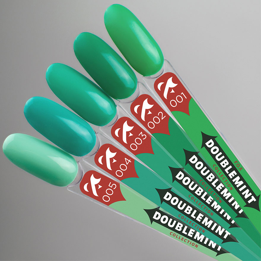 FOX DOUBLEMINT gel varnish No. 002 (bright mint, enamel), 5 ml