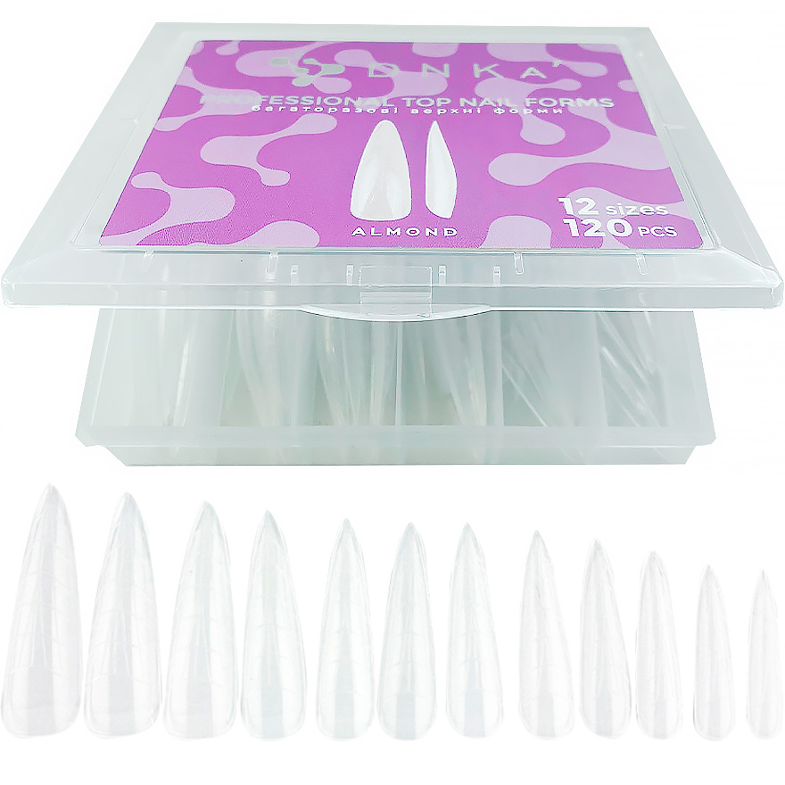DNKa Верхні форми для моделювання Top Nail Forms Almond, 120 шт